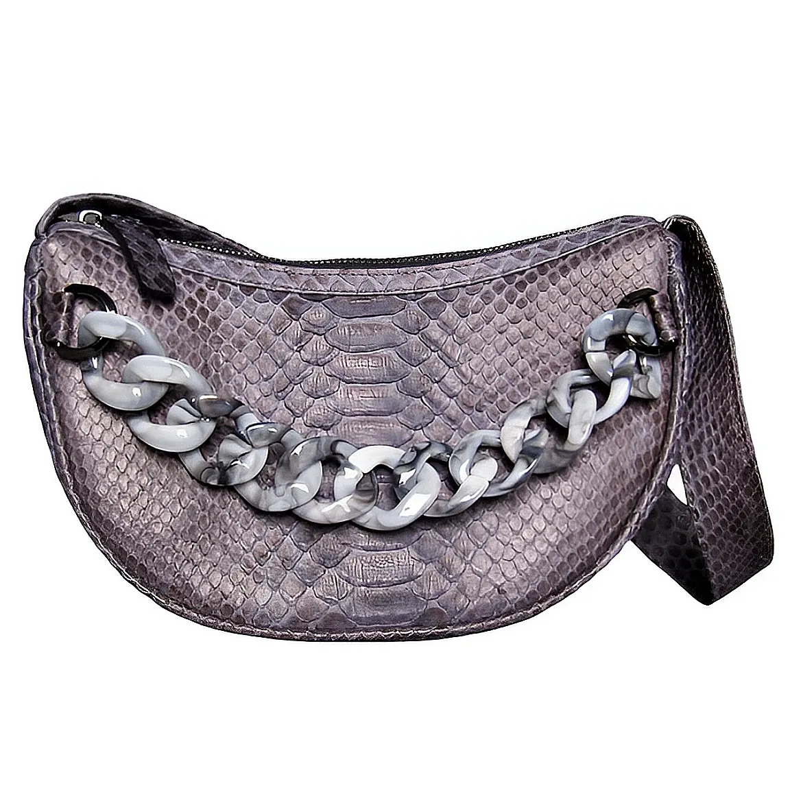 Grey Half Moon Bag