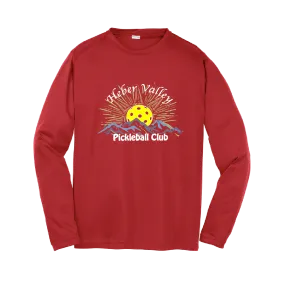 Heber Valley Pickleball Club (Large Design) | Youth Long Sleeve Athletic Shirt | 100% Polyester