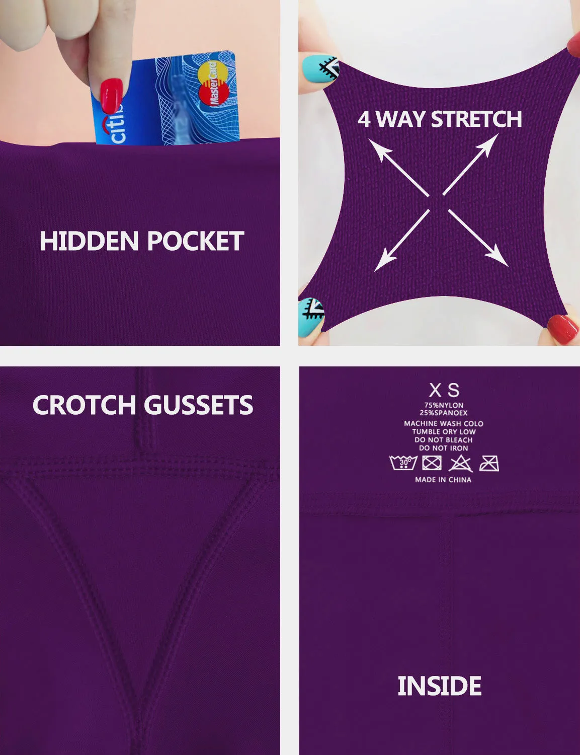 High Waist Yoga Pants eggplantpurple