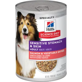 Hill's Science Diet Adult Sensitive Stomach & Skin Salmon & Vegetable Entree Canned Dog Food