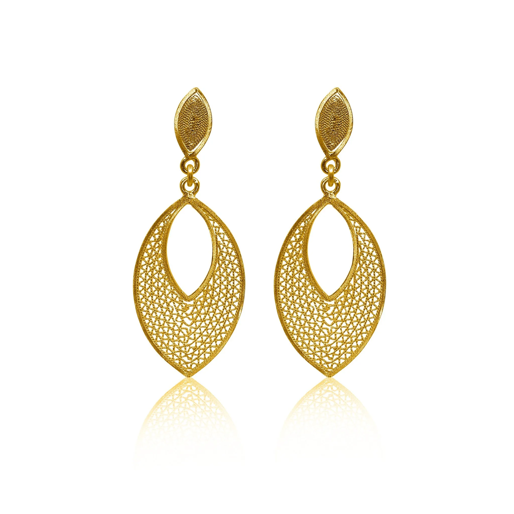 IRIS GOLD MEDIUM EARRINGS FILIGREE