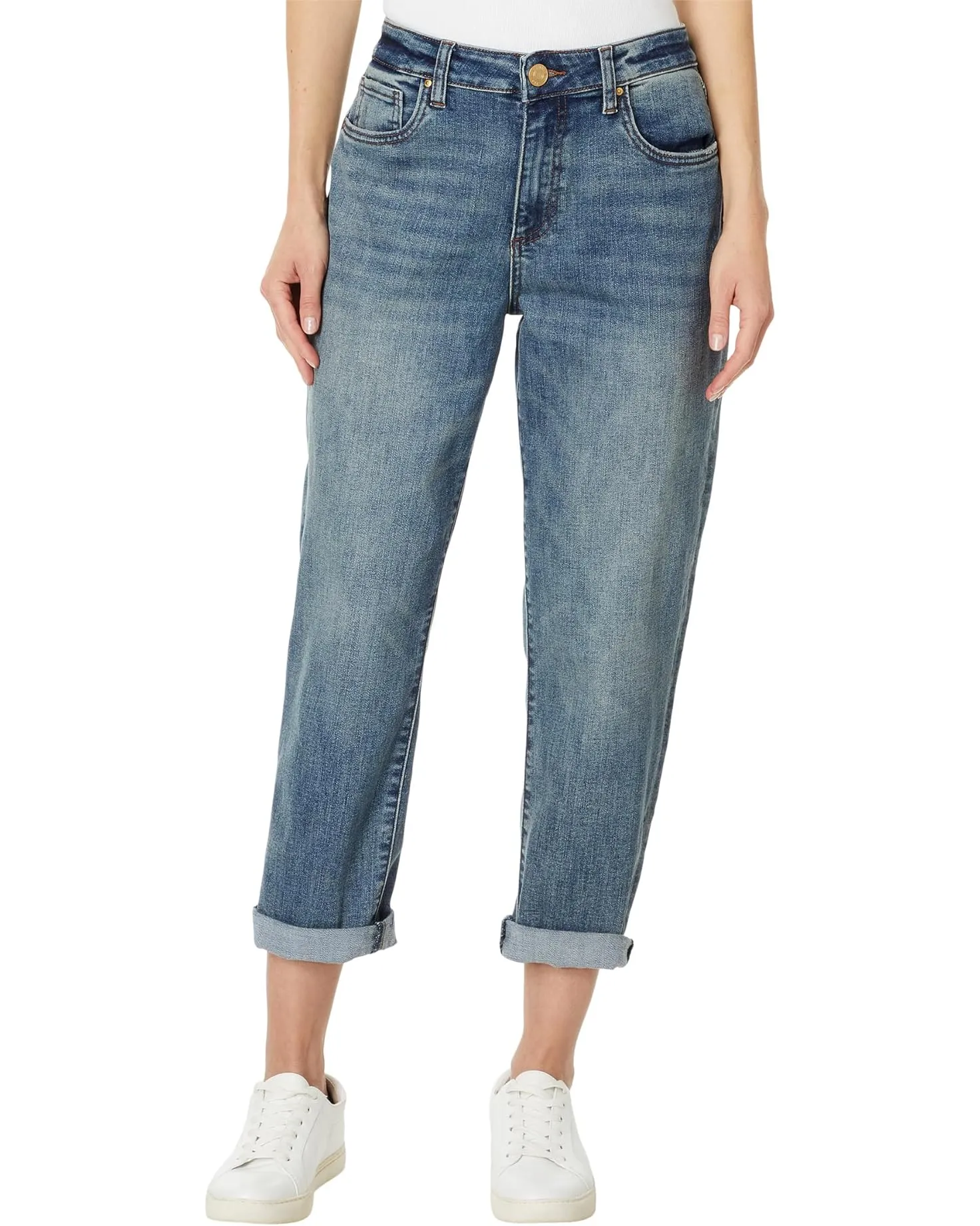 KUT Sienna Baggy Boyfriend Cropped Jean (Shaped Wash)