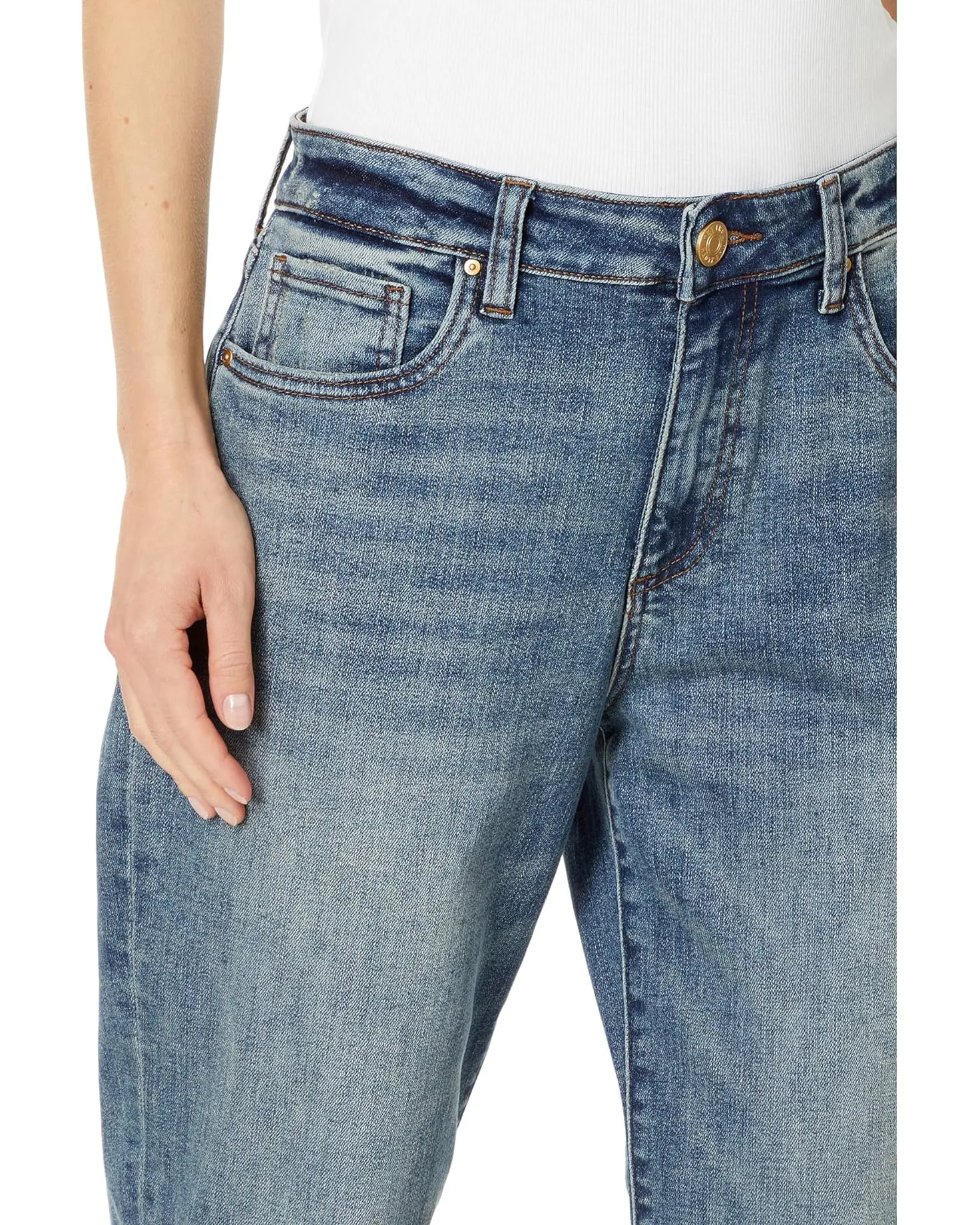 KUT Sienna Baggy Boyfriend Cropped Jean (Shaped Wash)