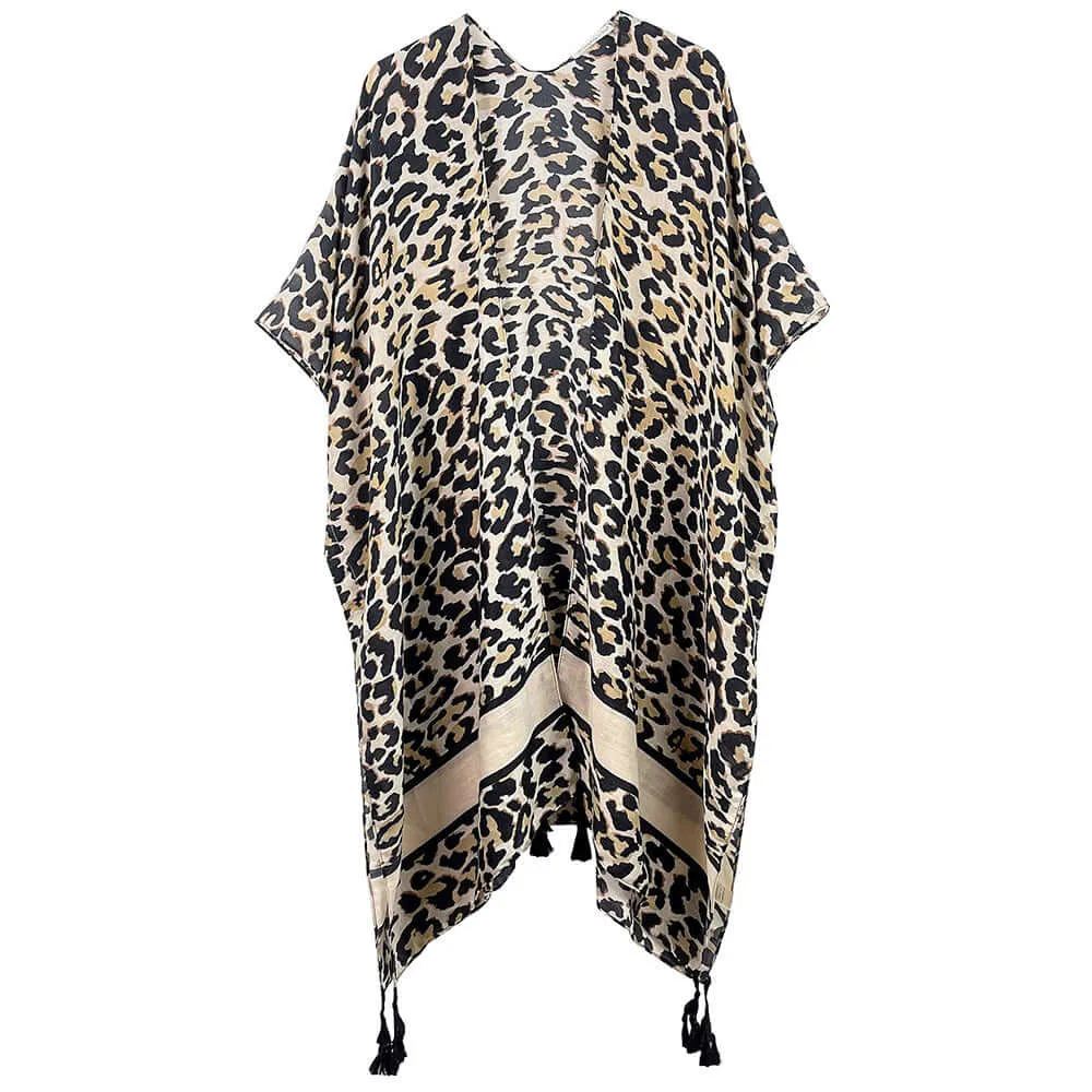 Leopard Animal Print Kimono Poncho