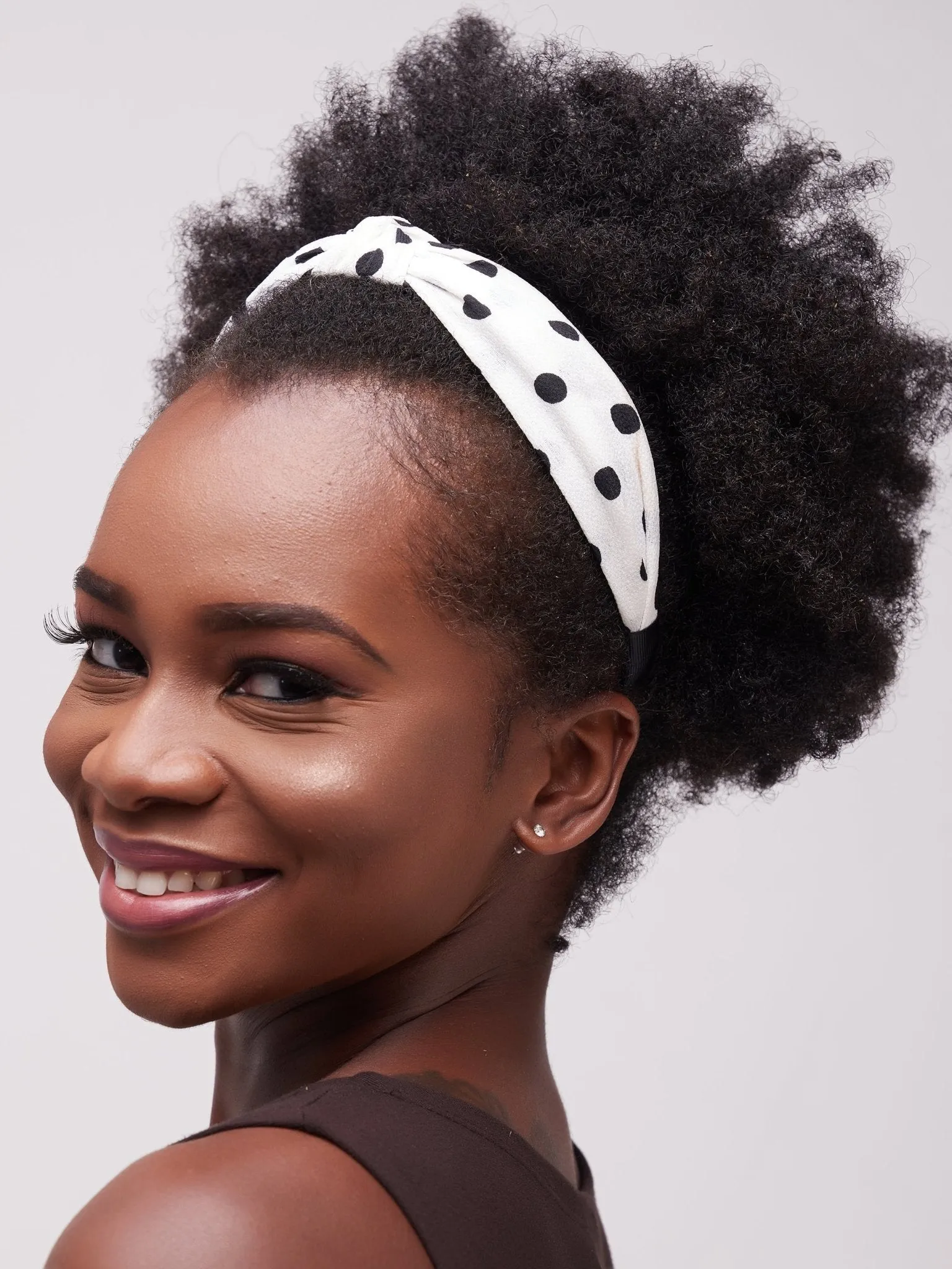 Lizola Njema Headband - White Polka