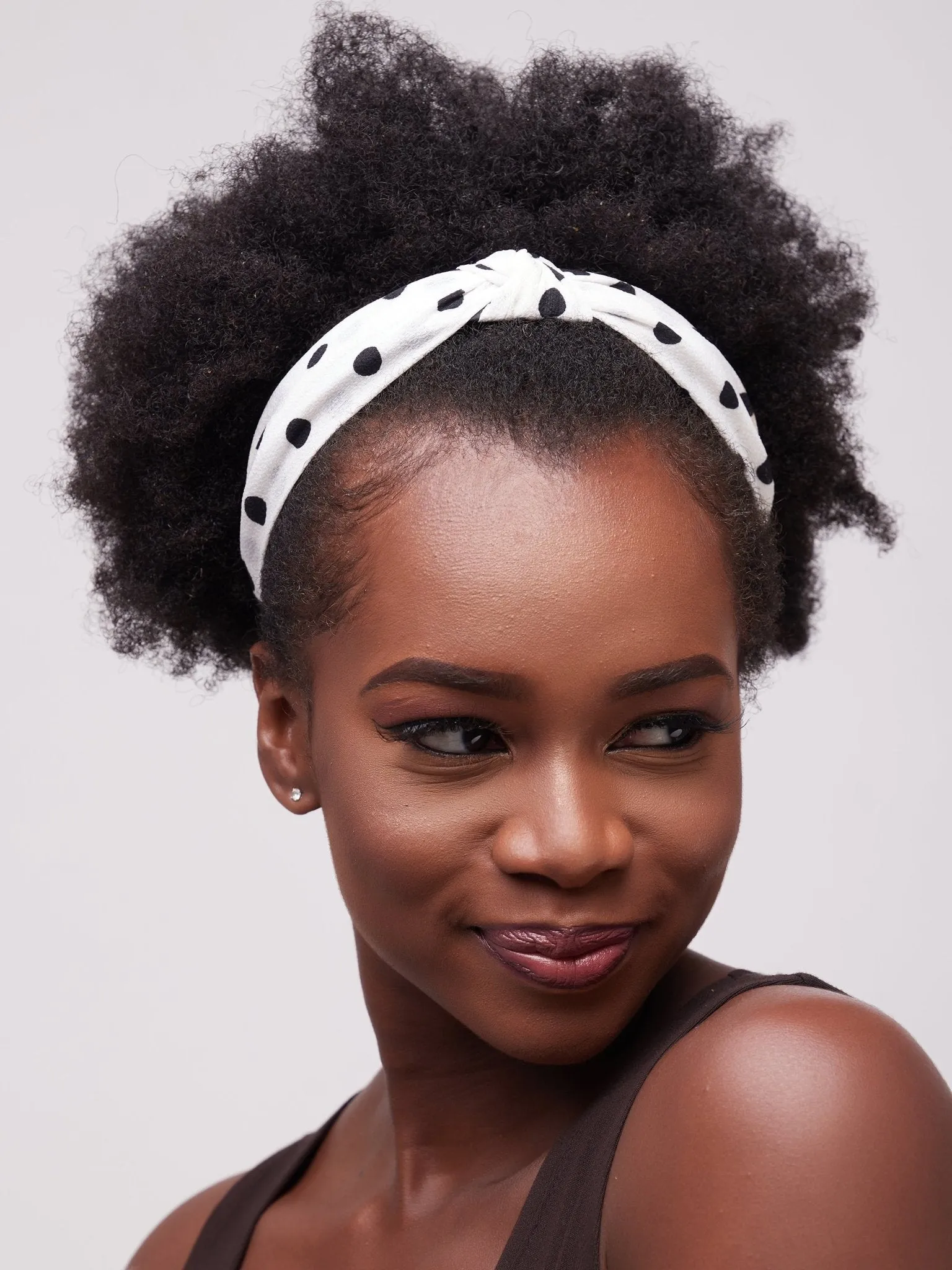 Lizola Njema Headband - White Polka