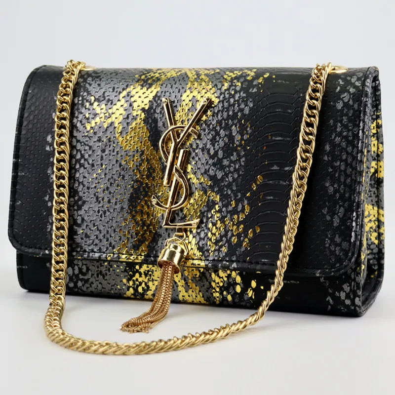 Medium Size Croc-Embossed Crossbody Bag