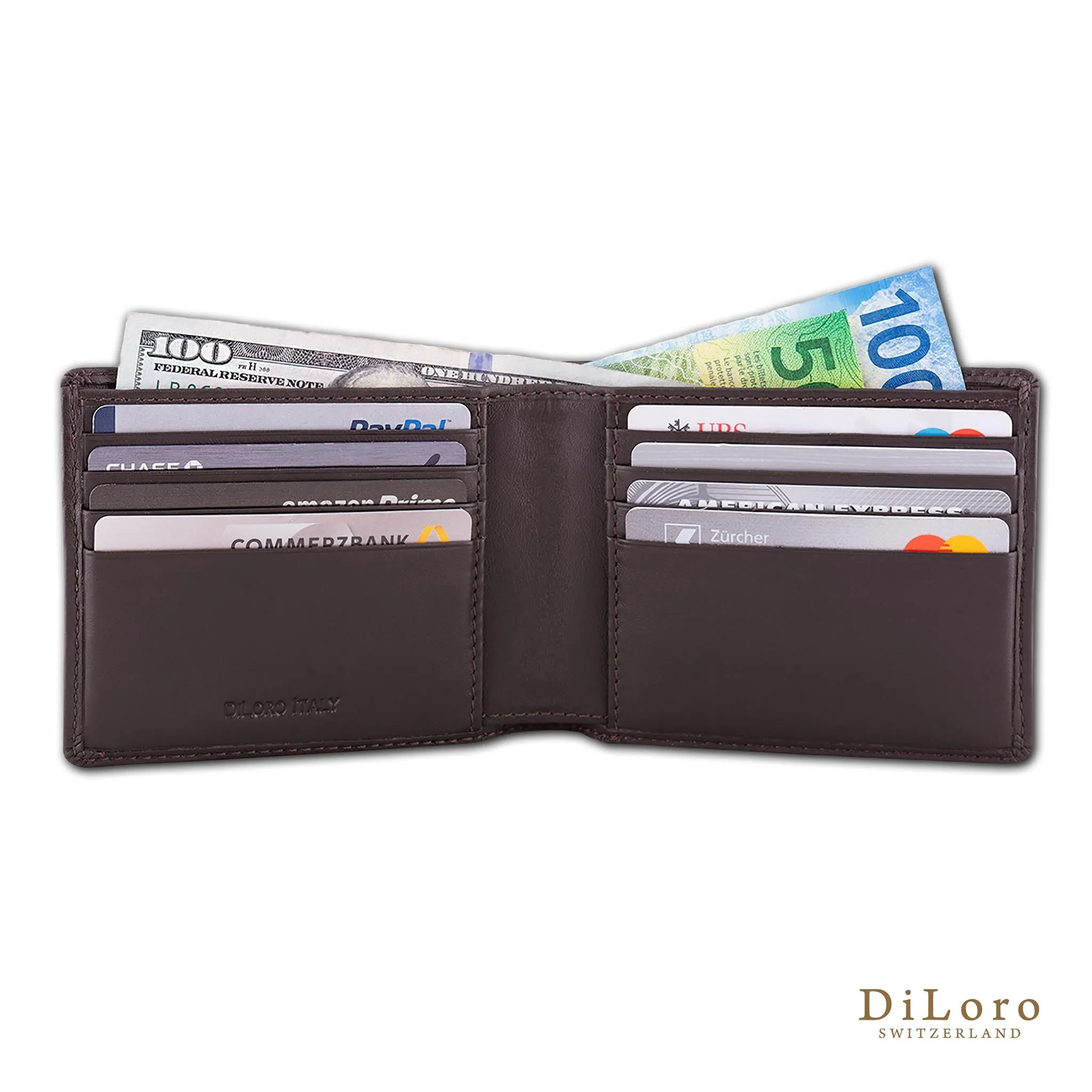 Men's Leather Wallet Lugano Black or Brown