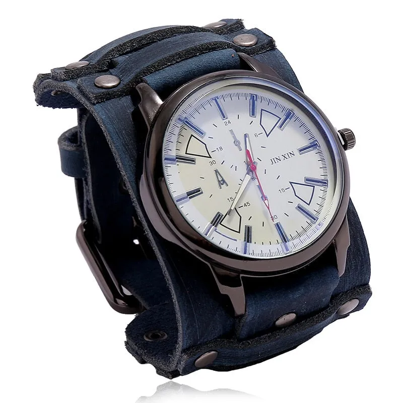 Men's Quartz Luxury Wristwatch w/Leather Band