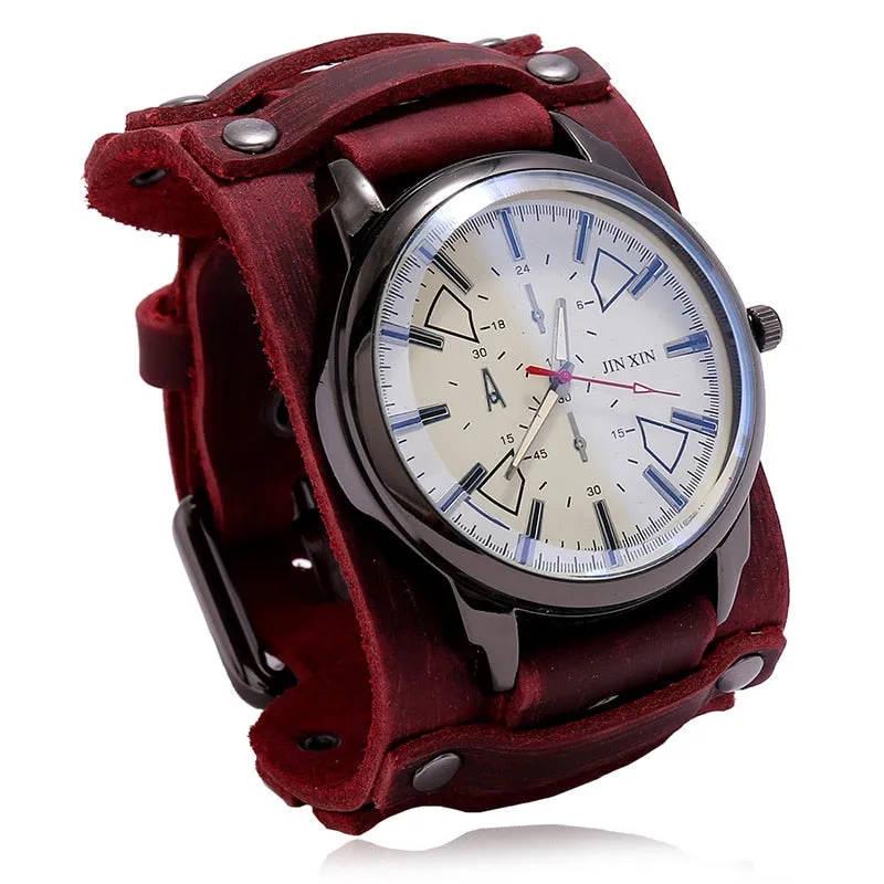 Men's Quartz Luxury Wristwatch w/Leather Band