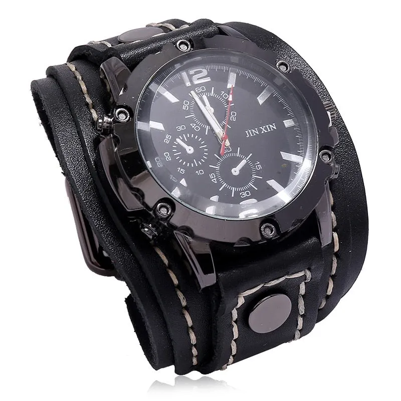 Men's Quartz Luxury Wristwatch w/Leather Band