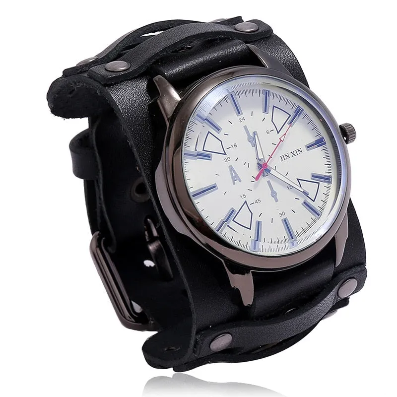 Men's Quartz Luxury Wristwatch w/Leather Band