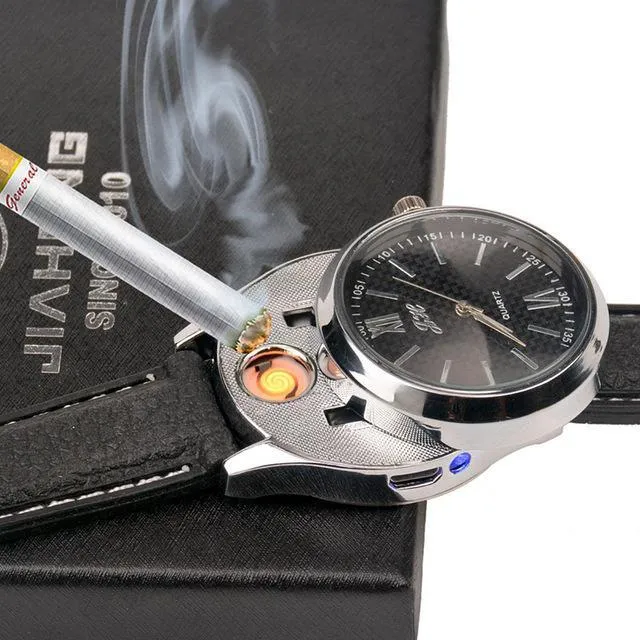 New Stylish Electronic Rechargeable USB Lighter Wrist Watch