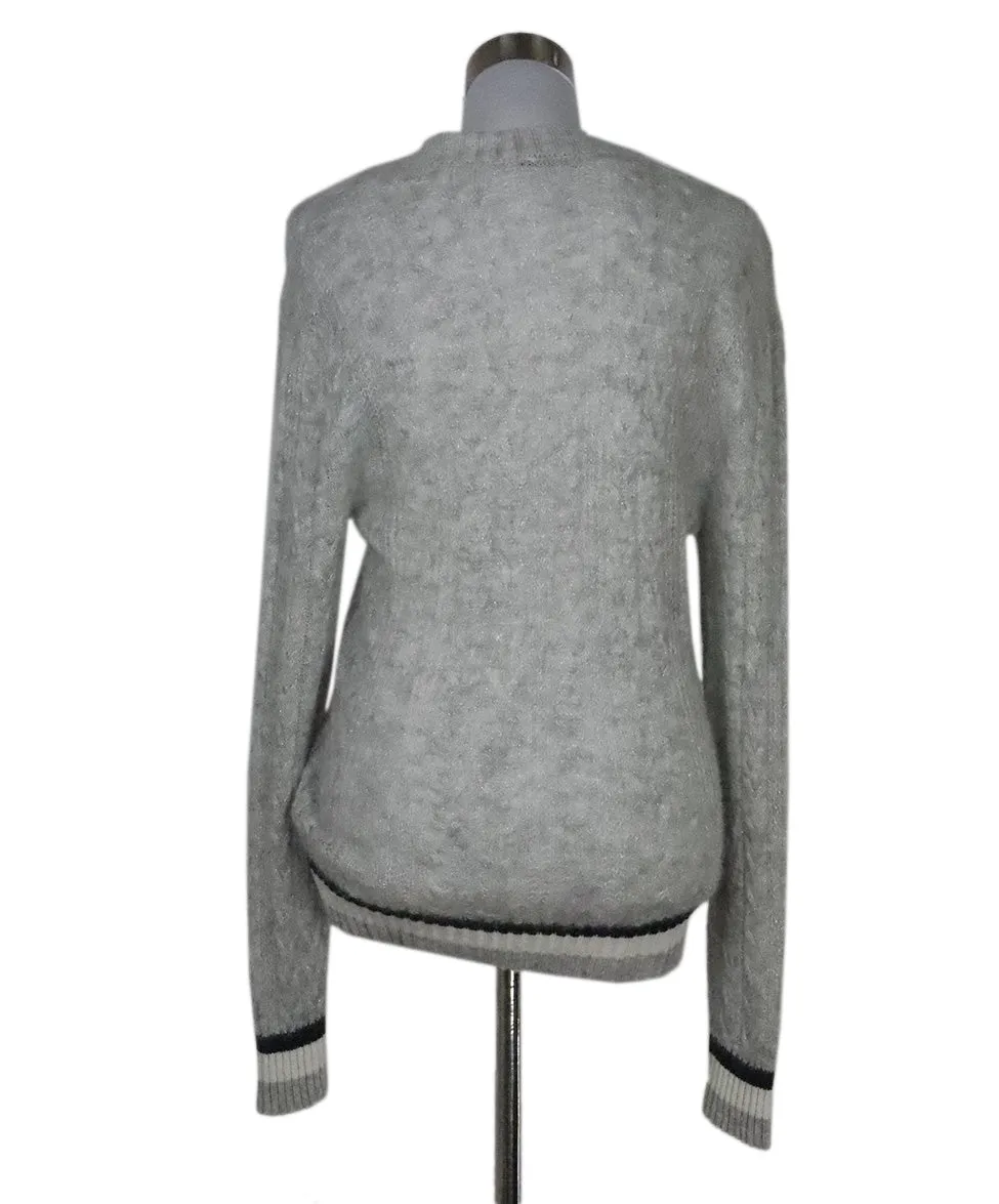 Peserico Grey & White Lurex Sweater sz 4