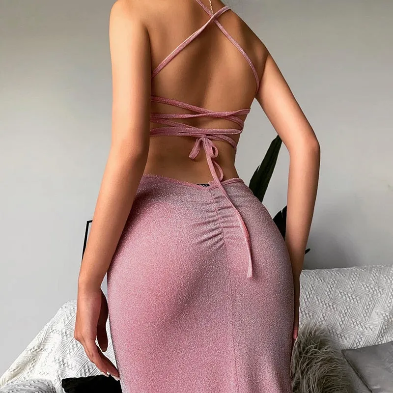 Pink Backless Split