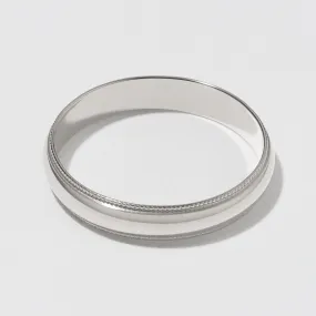 Platinum Classic Milgrain Wedding Band - Polished 4mm