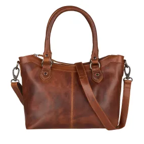 Sadie Leather Concealed Carry Satchel to Crossbody Handbag