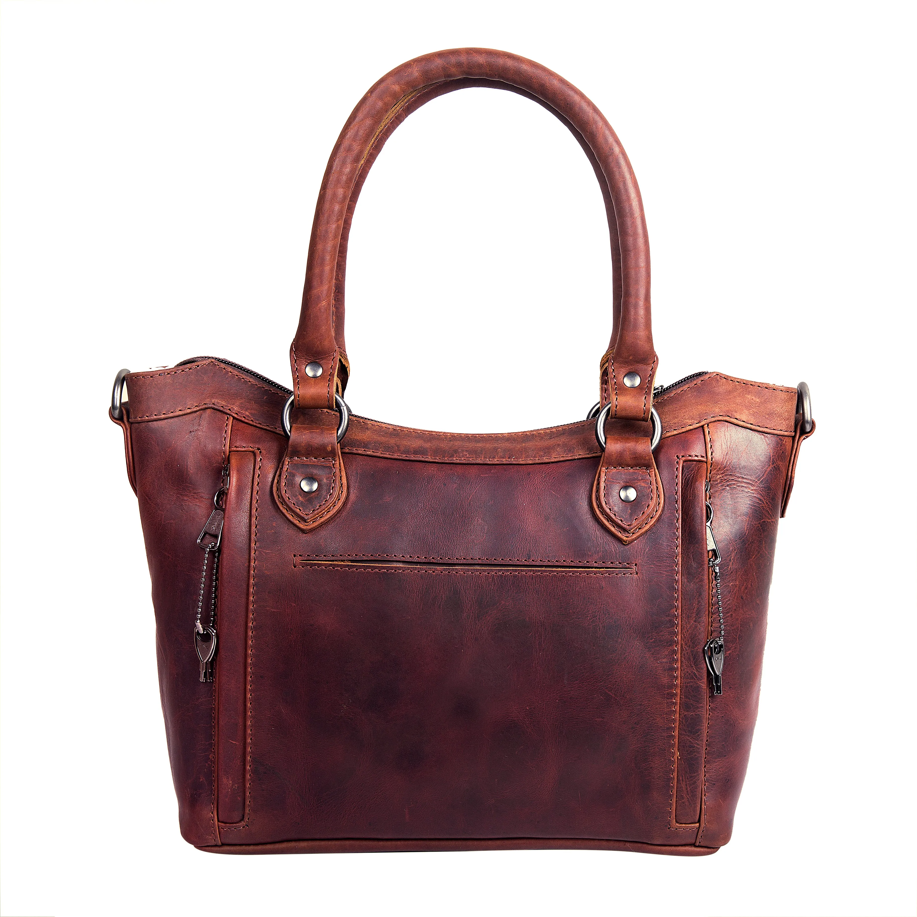 Sadie Leather Concealed Carry Satchel to Crossbody Handbag