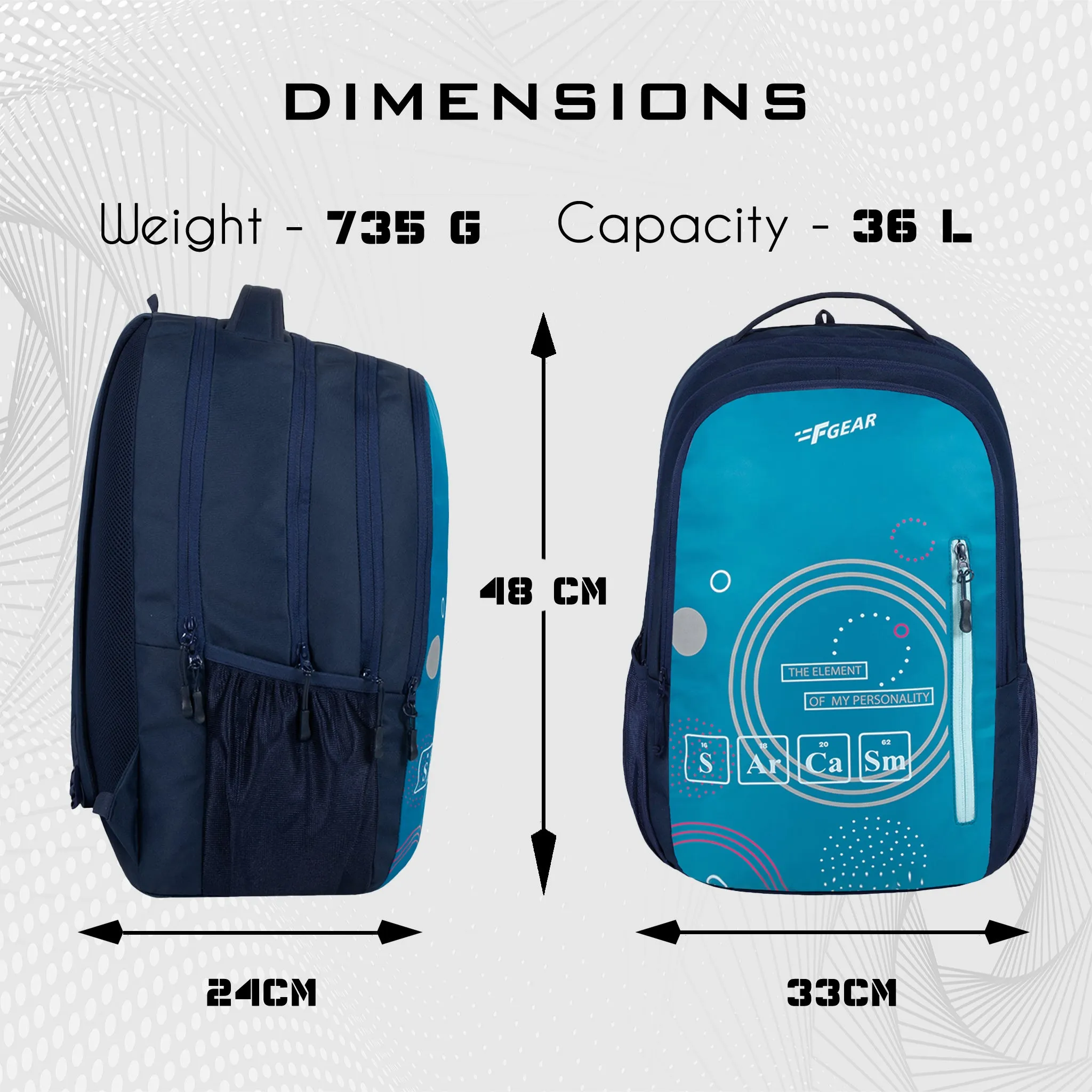 Sarcy 36L Navy Backpack with Raincover