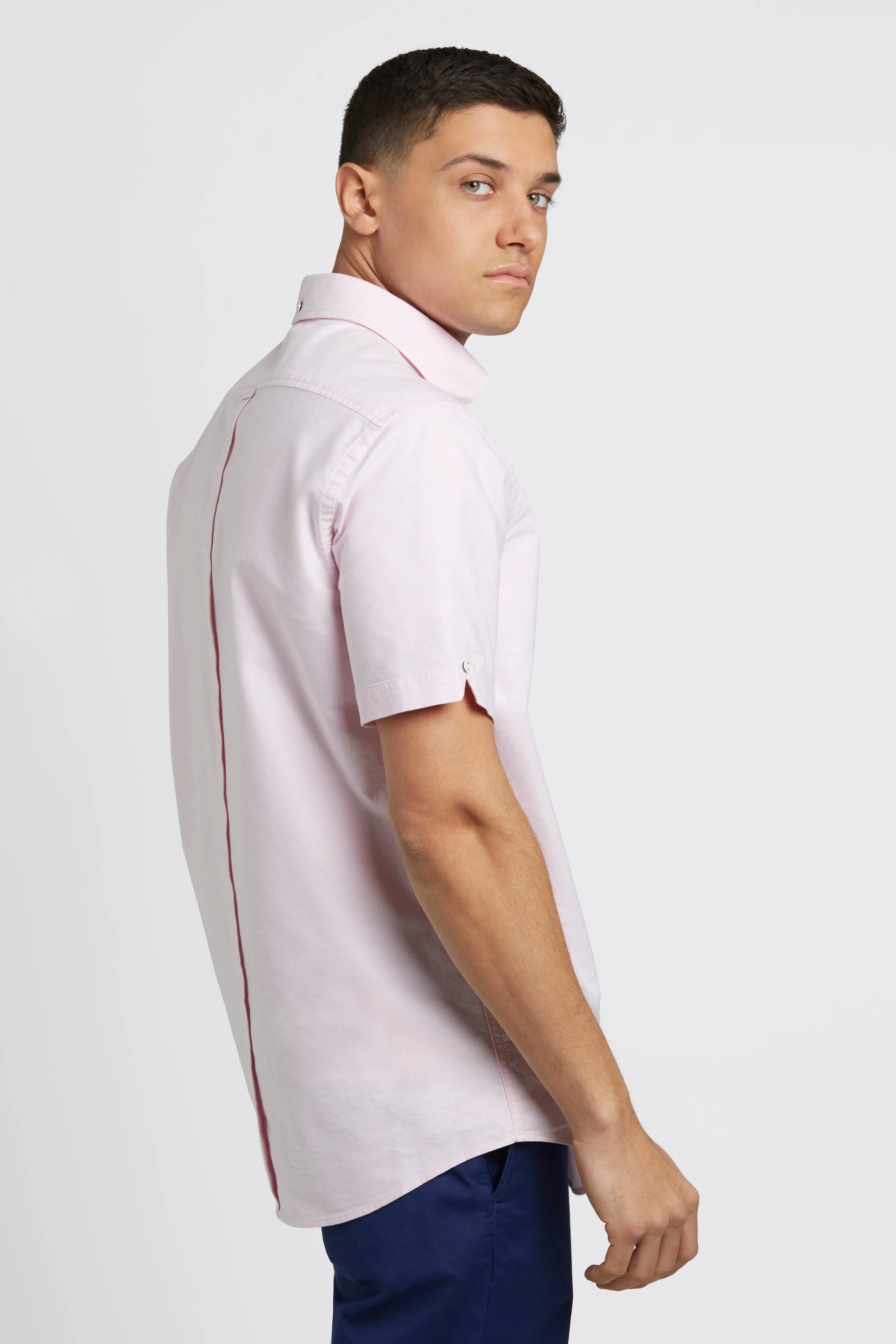 Short Sleeve Brighton Oxford Organic Shirt - Dusty Pink