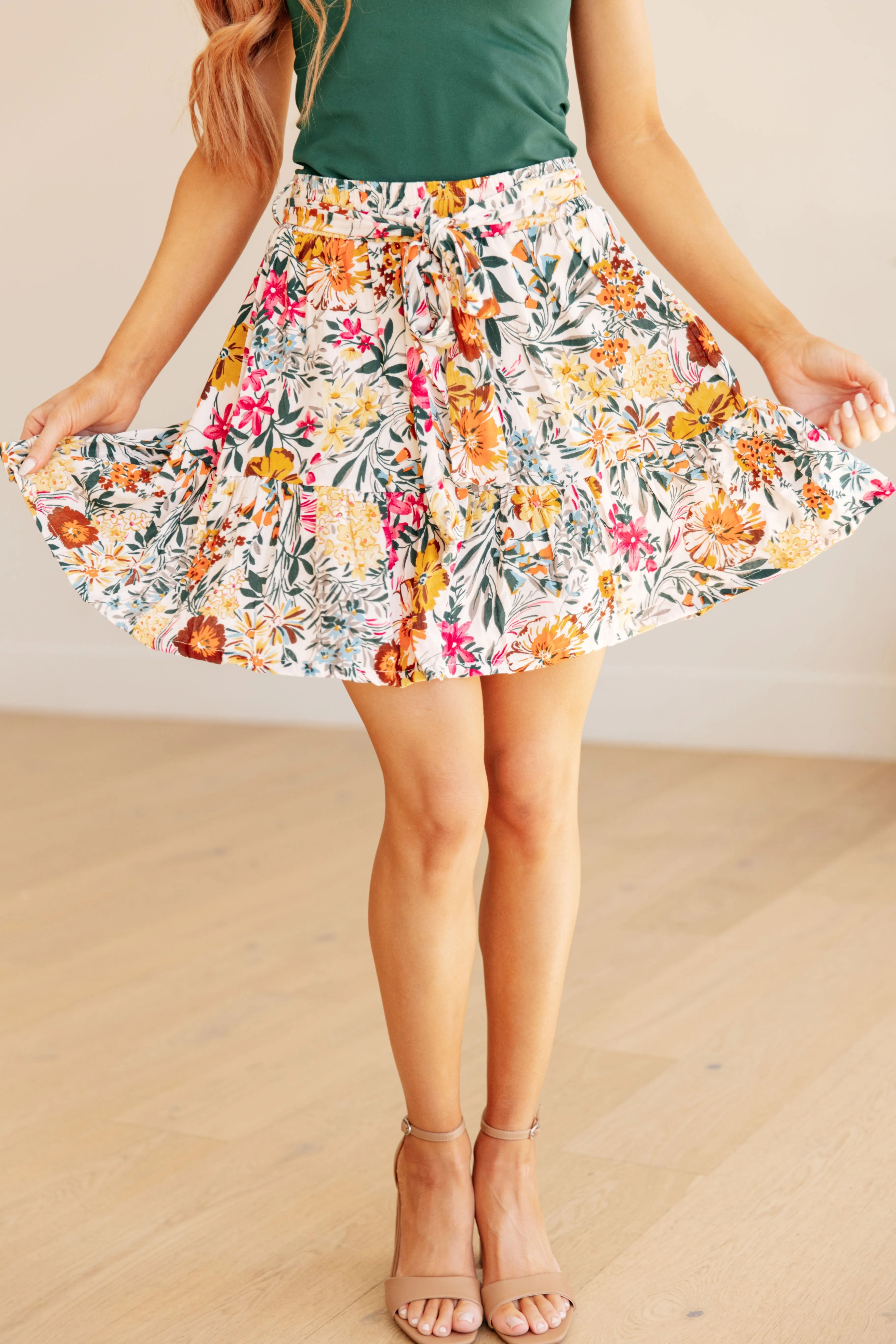 Spring Fields Floral Skirt