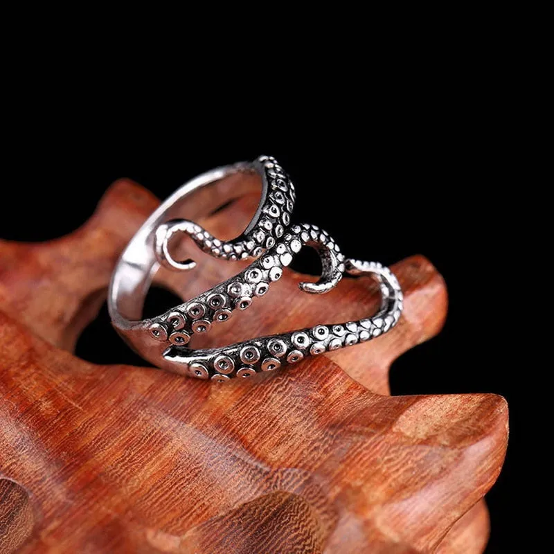 Stainless Steel Octopus Tentacle Squid Ring