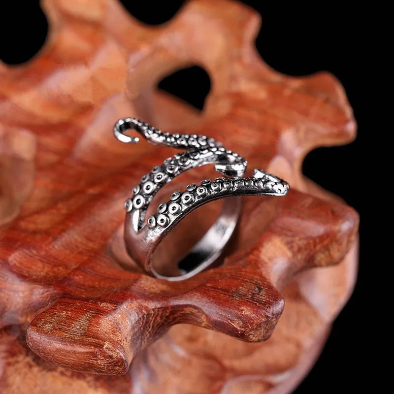 Stainless Steel Octopus Tentacle Squid Ring