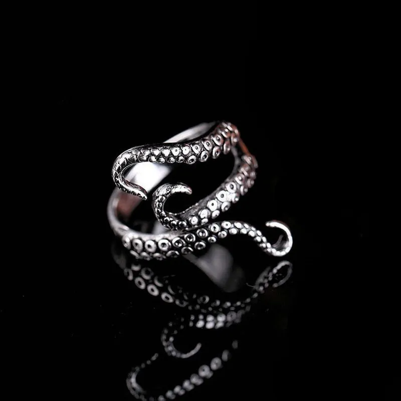 Stainless Steel Octopus Tentacle Squid Ring