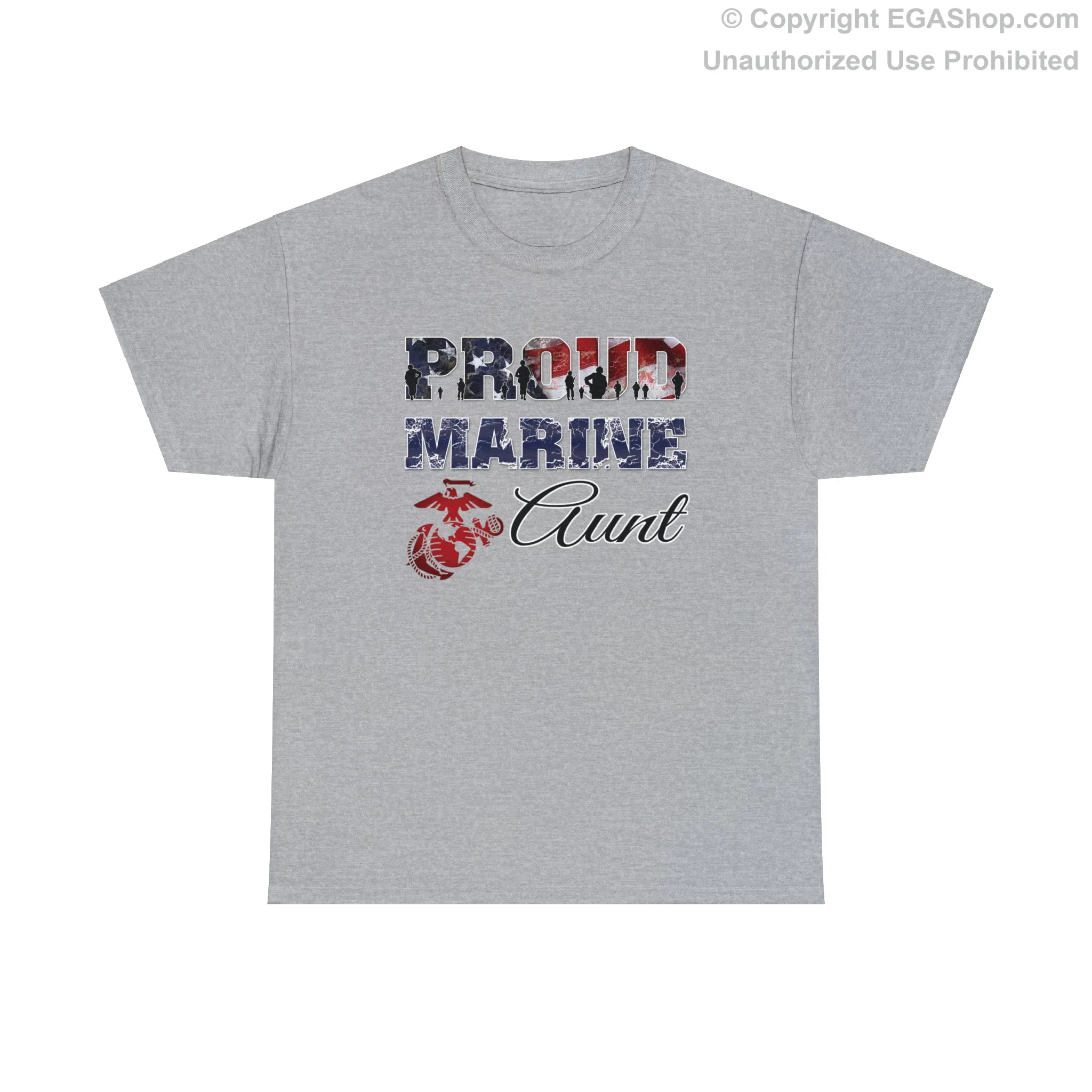 T-Shirt Proud Marine Aunt (Your Choice of Colors)