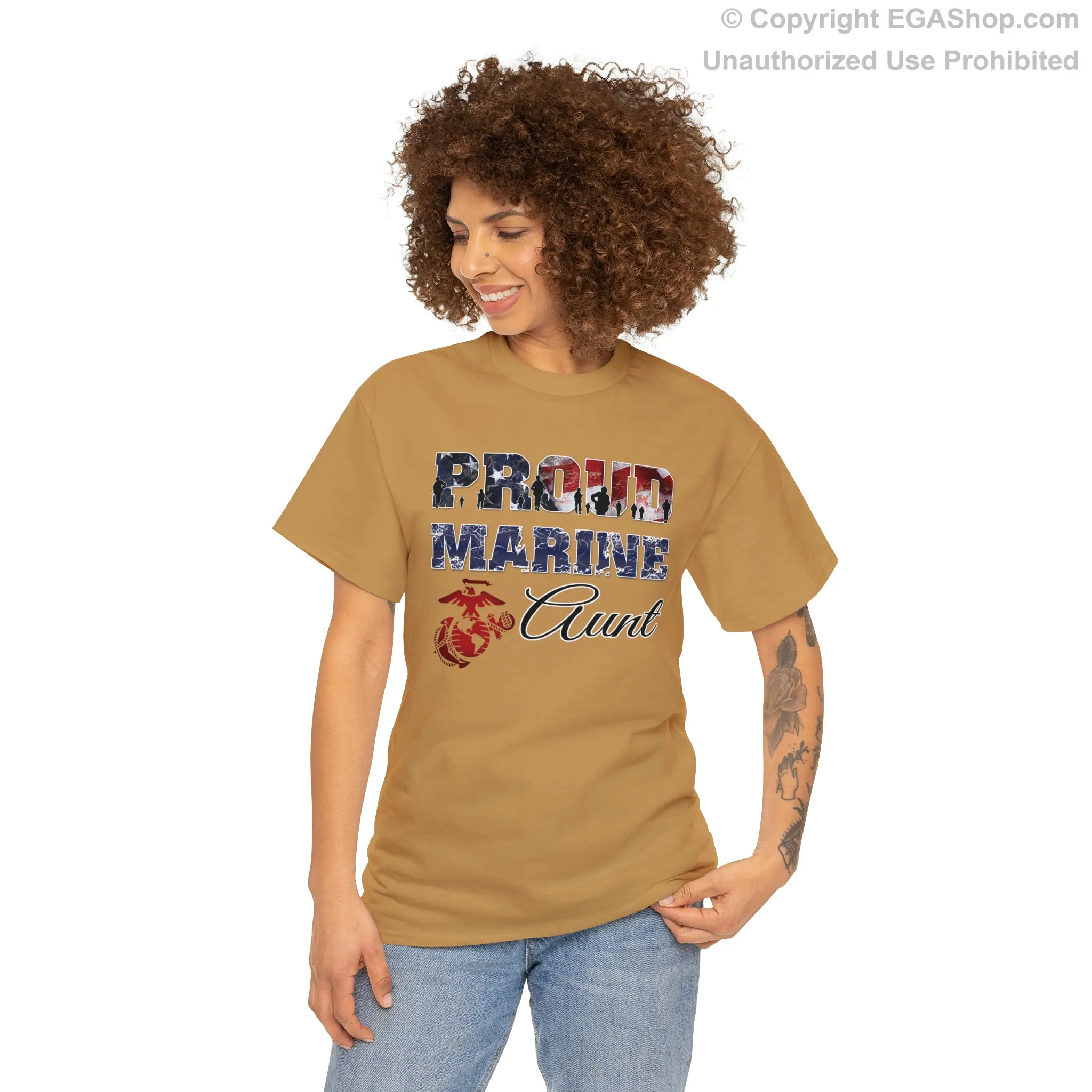 T-Shirt Proud Marine Aunt (Your Choice of Colors)