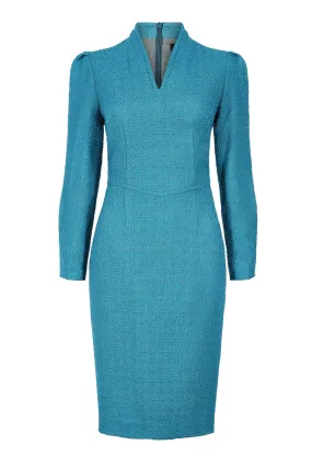 Teal Tweed Dress - Tricia