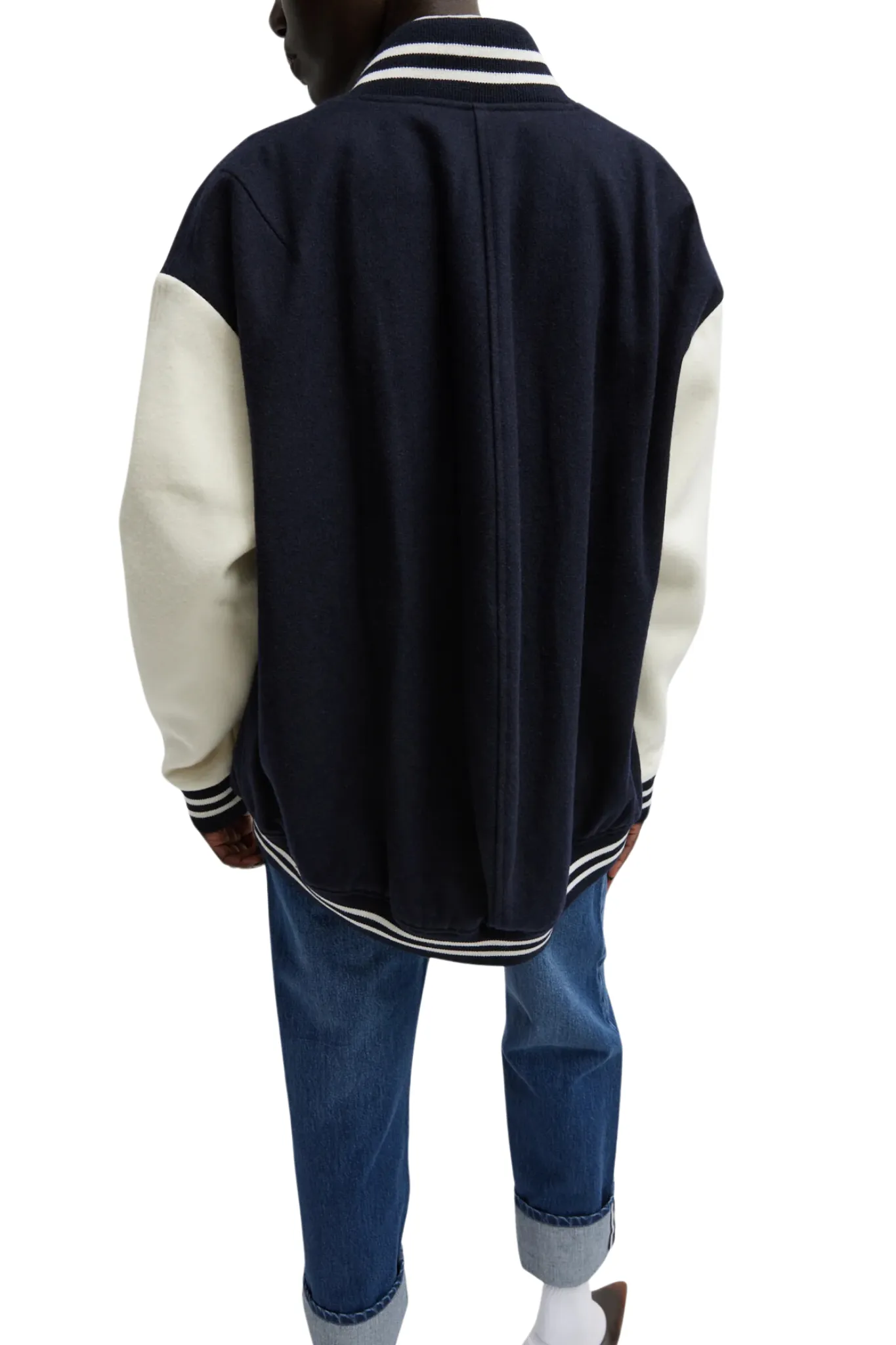 Tibi Felted Wool Cocoon Varsity Bomber