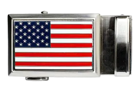 USA Flag Beveled Golf Buckle, Fits 1 3/8 Straps