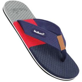 Walkaroo Men Printed Thong Flip Flop  - WC4225 Navy Blue Red