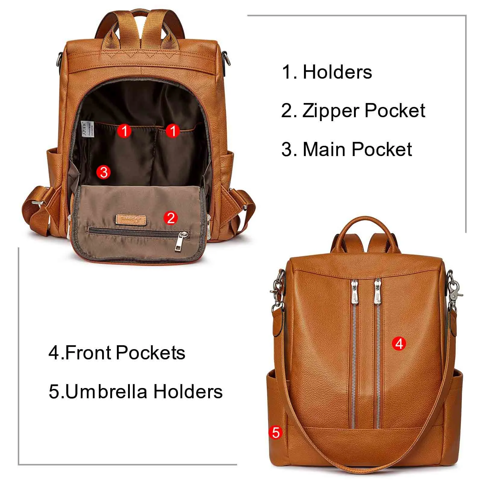 Women Anti-theft Genuine Leather Backpack