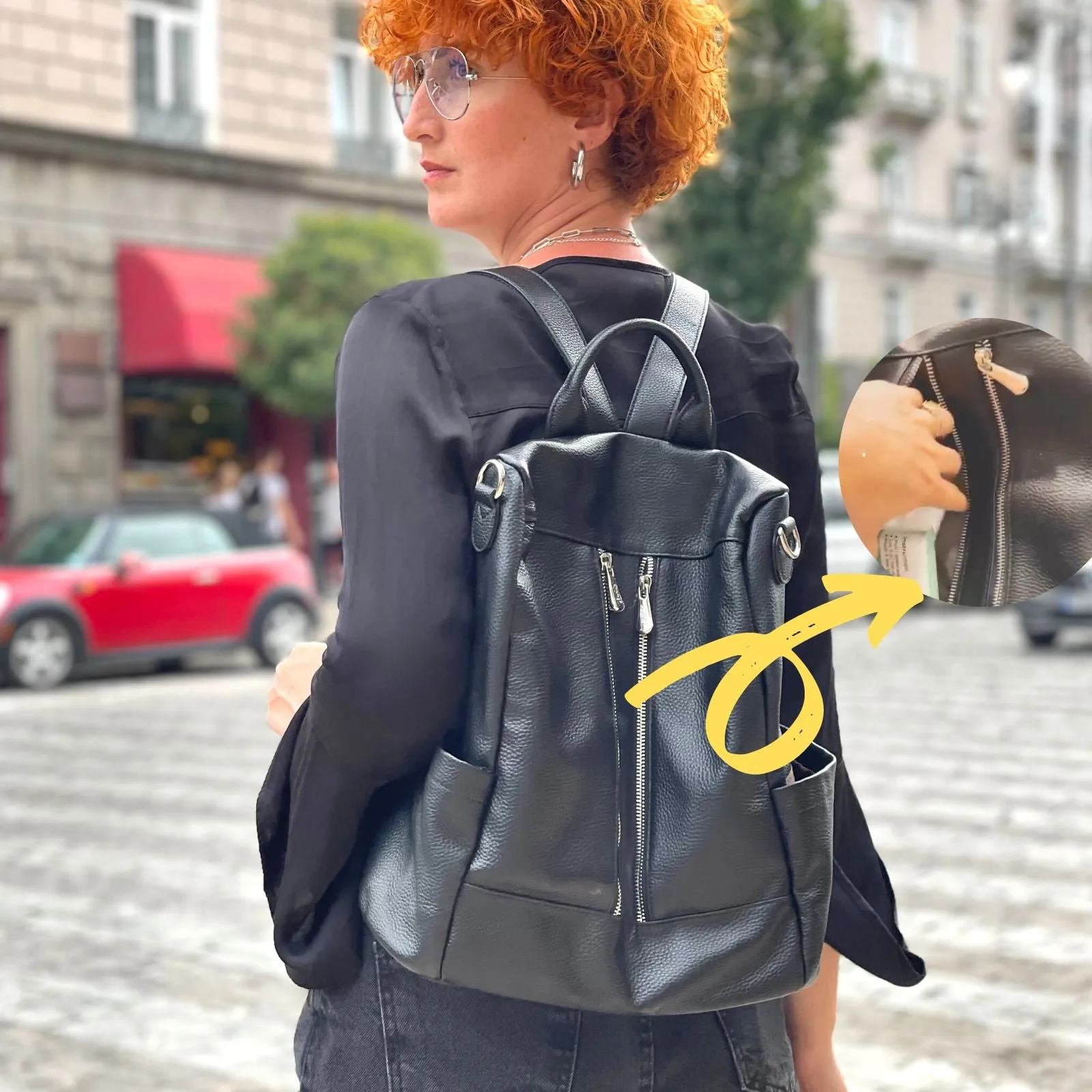 Women Anti-theft Genuine Leather Backpack