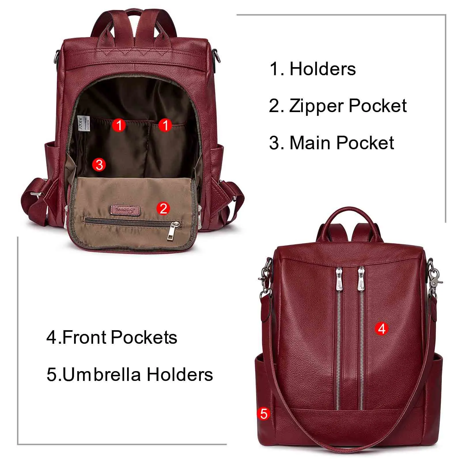 Women Anti-theft Genuine Leather Backpack