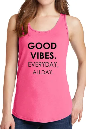 Women's Good Vibes Everyday All Day Core Cotton Tank Tops -XS~4XL