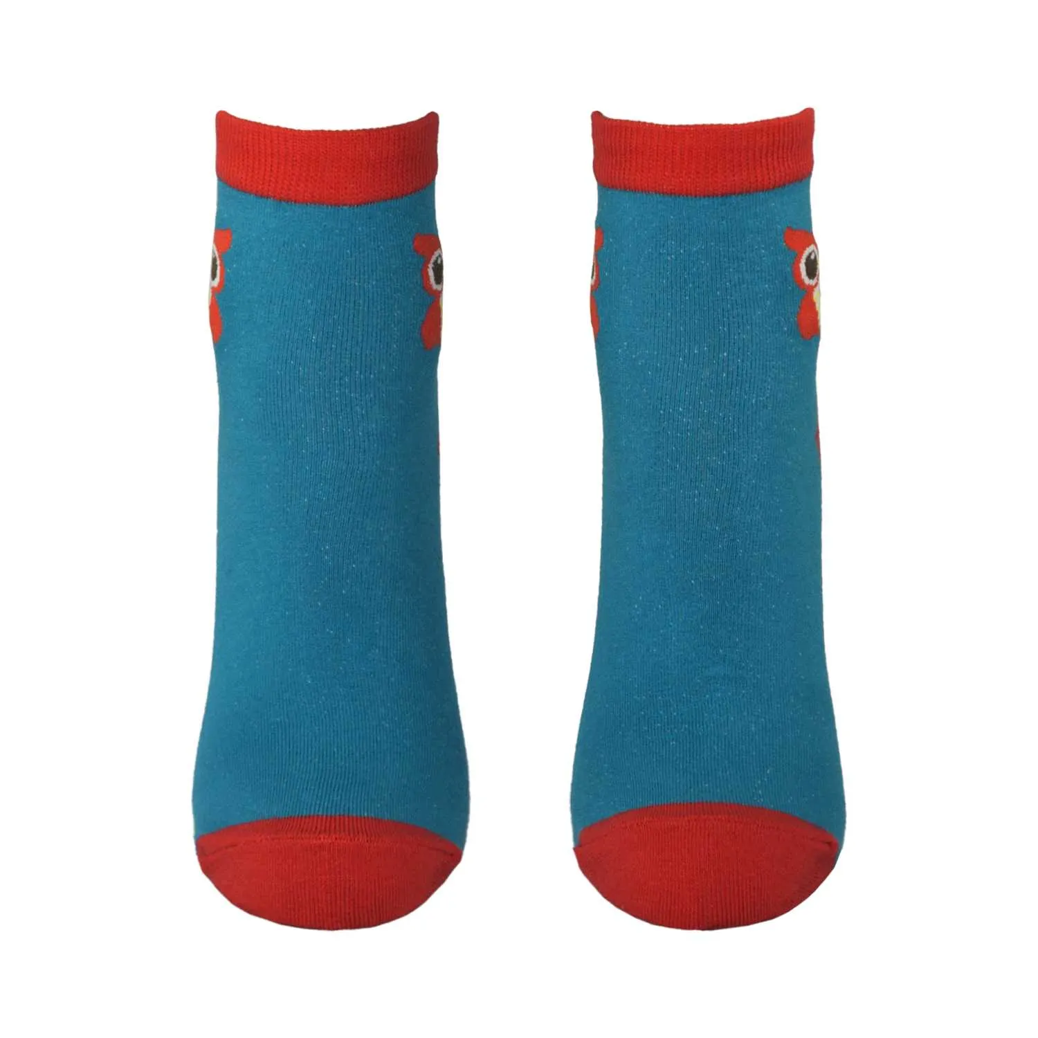 Women's Owl Design Crew Socks - Teal