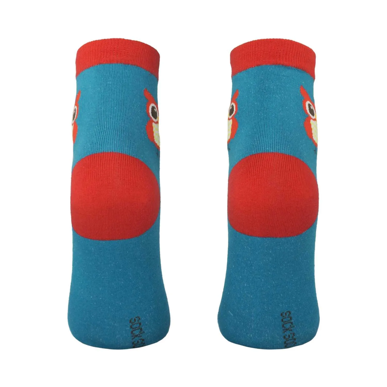 Women's Owl Design Crew Socks - Teal