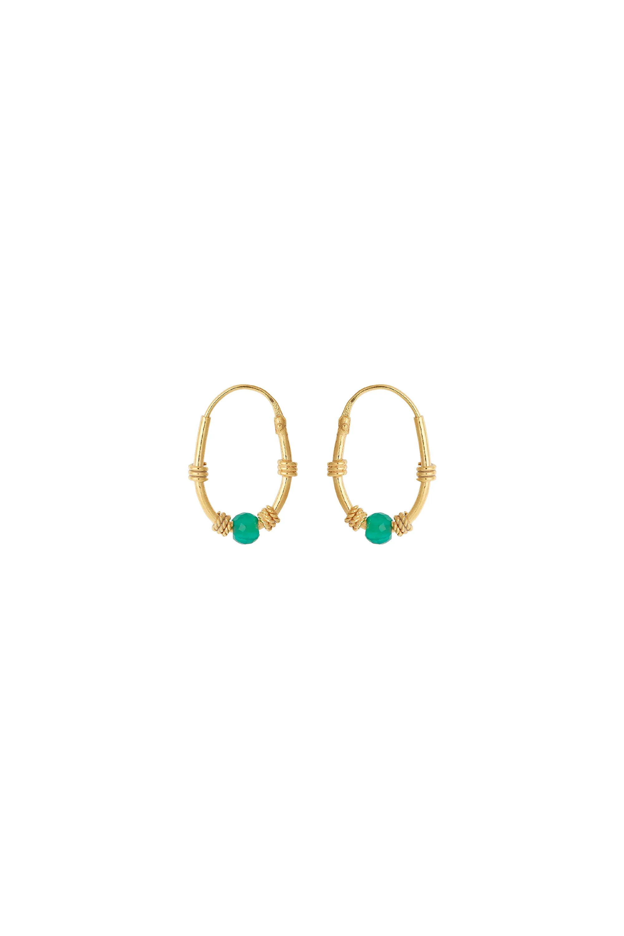 Zinc green small hoop gold-plated earrings